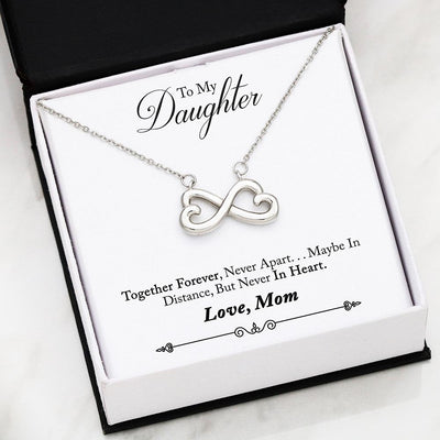 Beautiful Heart Infinity Necklace With Mom To Daughter Together Forever Message Card
