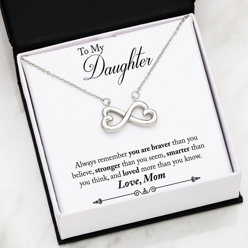 Beautiful Heart Infinity Necklace With Mom To Daughter You Are Braver Message Card