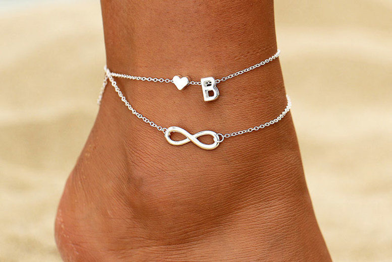 Anklet With Initial- Best Gifts For Women- Anklet With Heart Charm