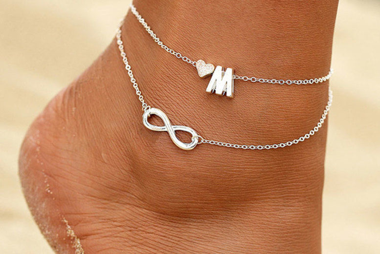 Anklet With Initial- Best Gifts For Women- Anklet With Heart Charm