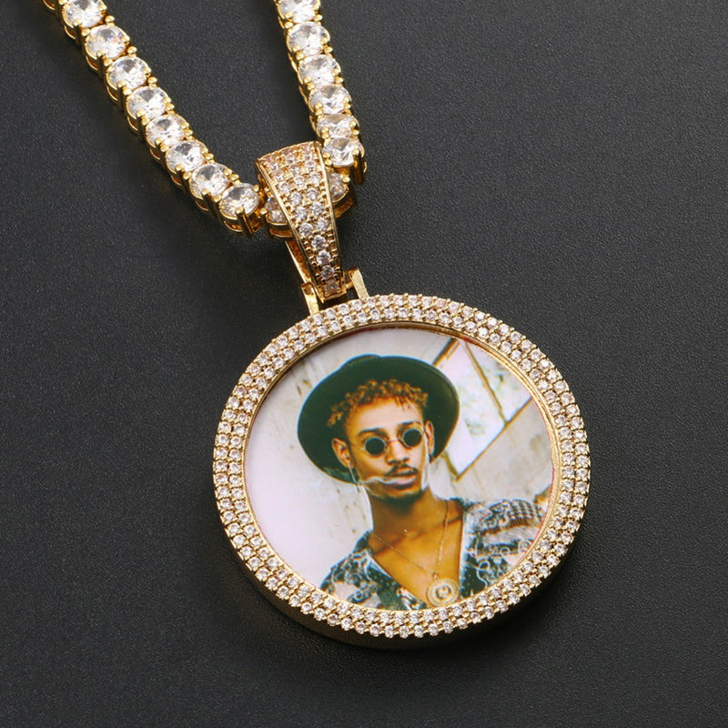 Memorial Necklace With Picture- Medallion Necklace- Personalized Photo Medallions Necklace For Men