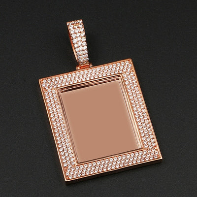 Custom Made Photo Square Medallions Necklace
