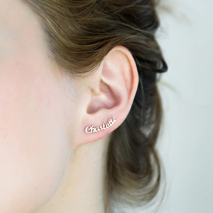 name earrings