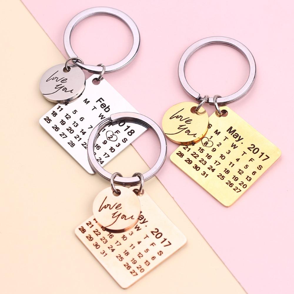 Personalized Keychain With Date, Photo, Engrave Text- Christmas Gifts For Dad