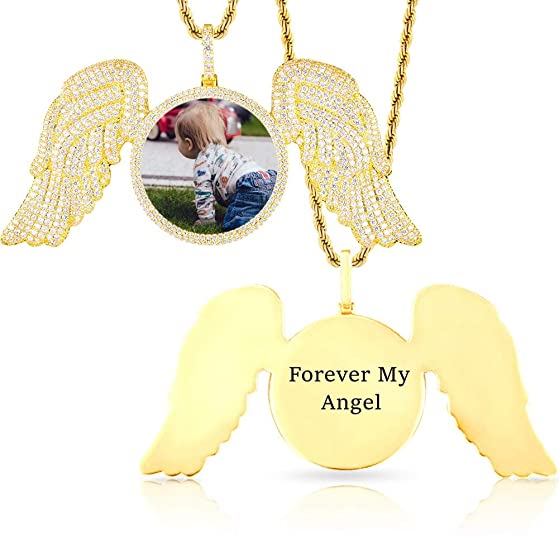 Personalized Angel Wing Necklace- Picture Locket Necklace