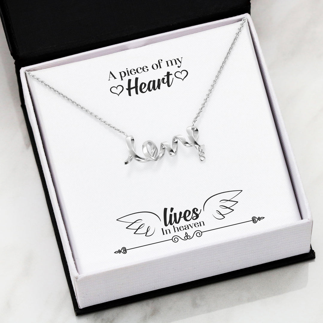 The Gorgeous Scripted LOVE Necklace With Husband TO Wife A Piece Of My Heart Message Card