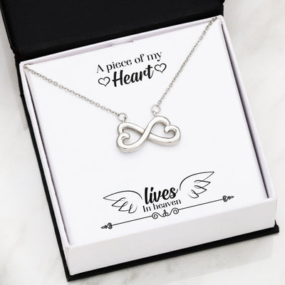 Beautiful Heart Infinity Necklace With Remembrance Piece Message Card