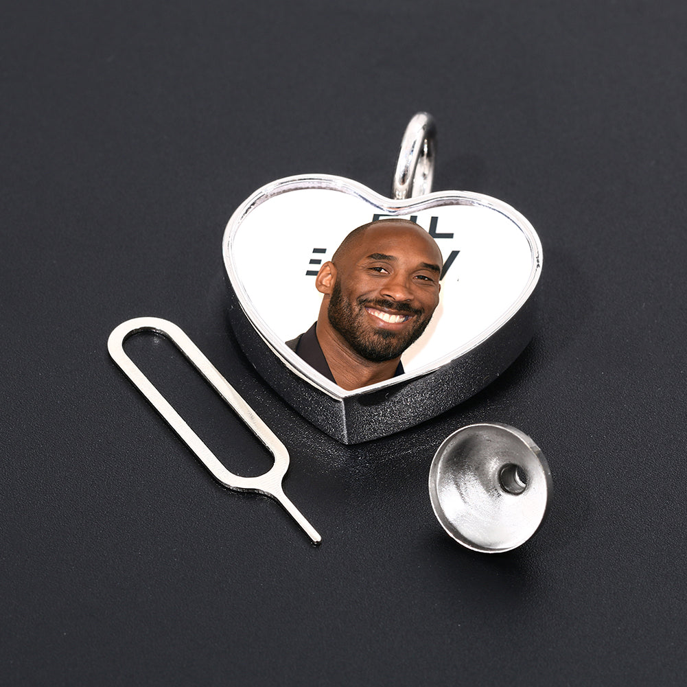 Personalized Photo Cremation Urn Necklace for Ashes With Filling Tool- 18k Gold Custom Heart Pendant Memorial Keepsake