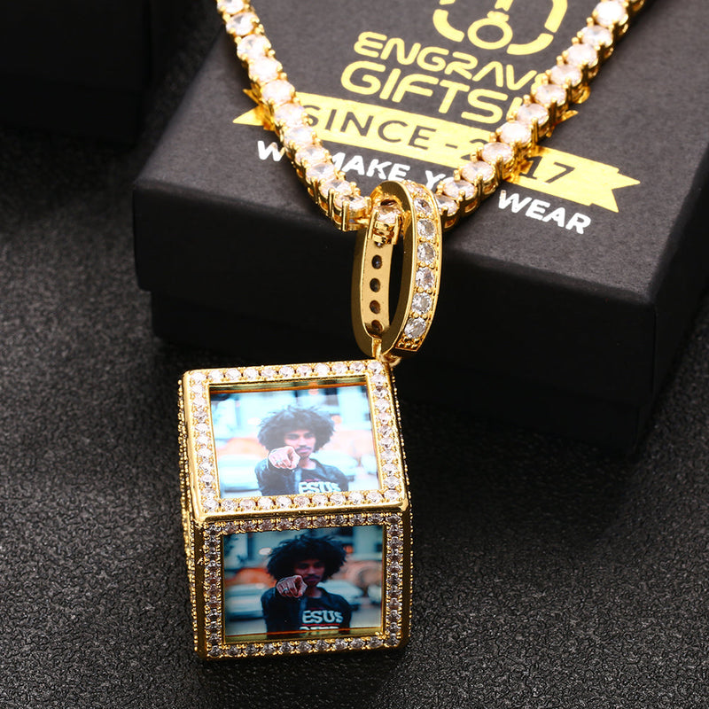 14K Gold Plating Custom Pendant Photo Medallion Necklace For Men And Women
