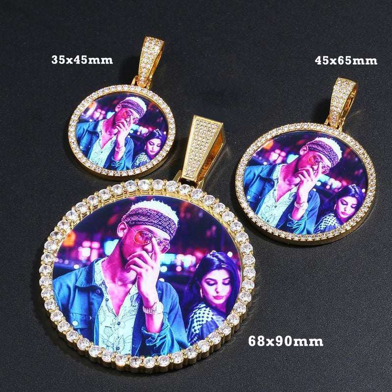 Custom Photo Medallion Necklace- Plating Of Gold Medallion Necklace