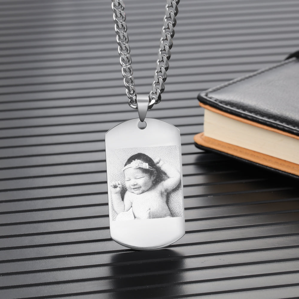 dog tag photo necklace