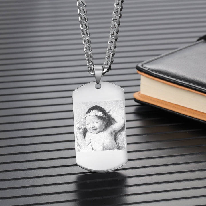 dog tag photo necklace