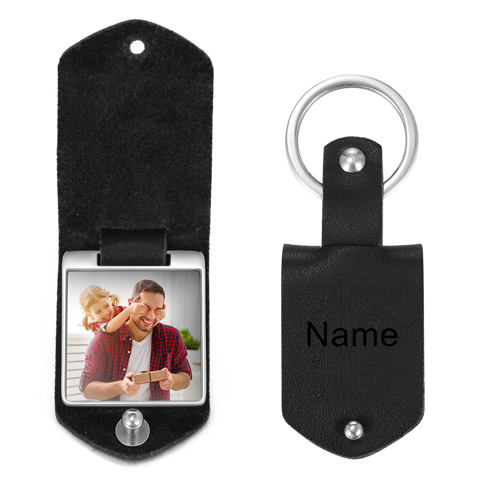 Personalized Leather Keychain With Picture and Calendar