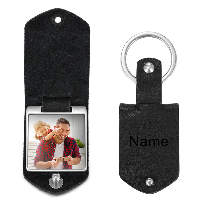 Personalized Leather Keychain With Picture and Calendar