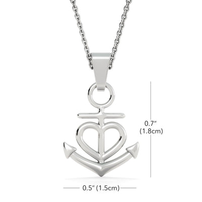 Beautiful Anchor Heart Necklace With Remembrance Heart Message Card