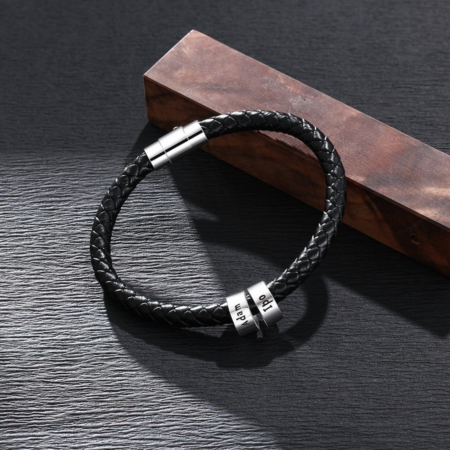 Men Bracelet With Custom Beads- Family Name Men's Bracelet Gifts For Father