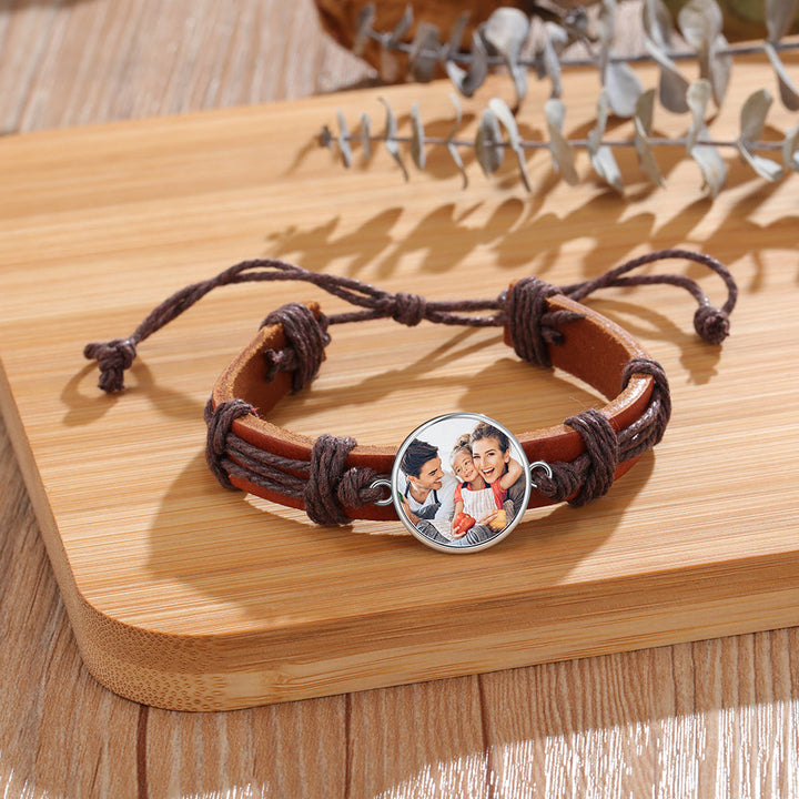 leather photo bracelet
