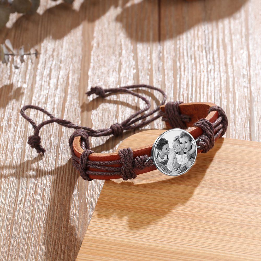 leather photo bracelet