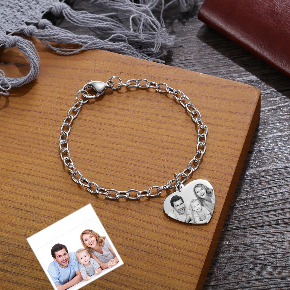 heart photo bracelet