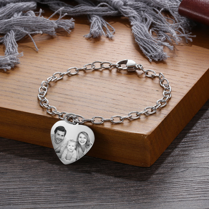 heart photo bracelet