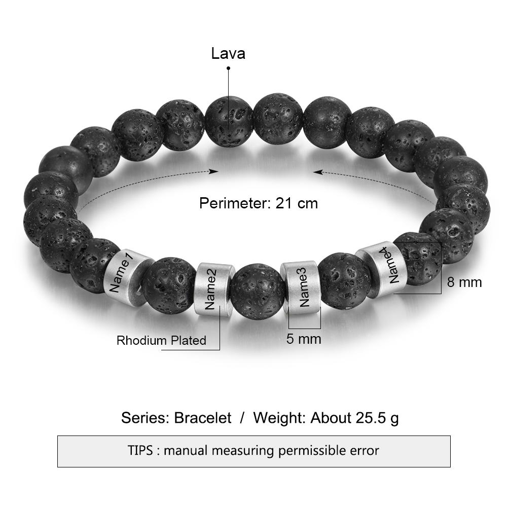 Personalized Men's Beaded Bracelet- Unique Gift For Dad