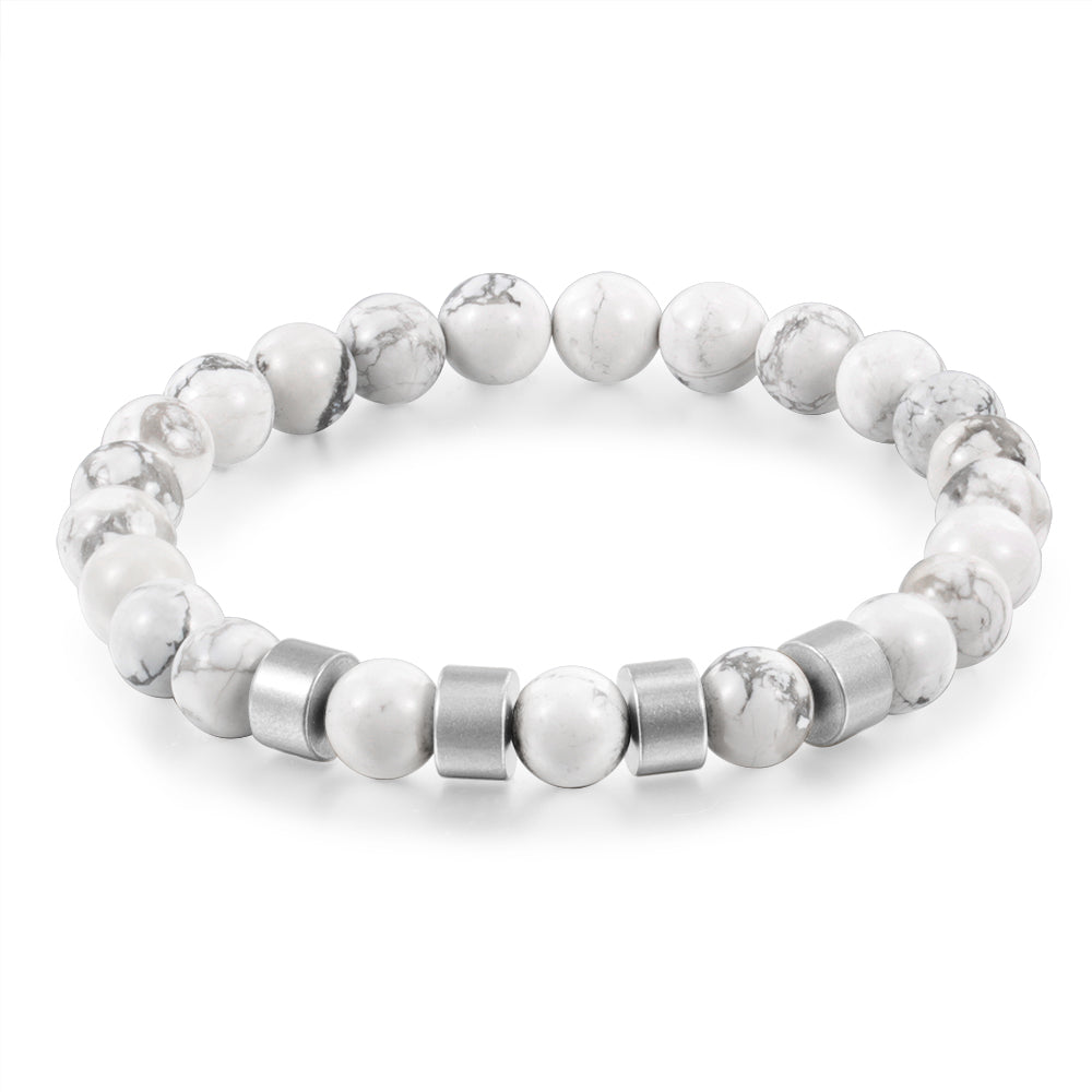 Personalized Name Chakra Magnesite White Bracelet
