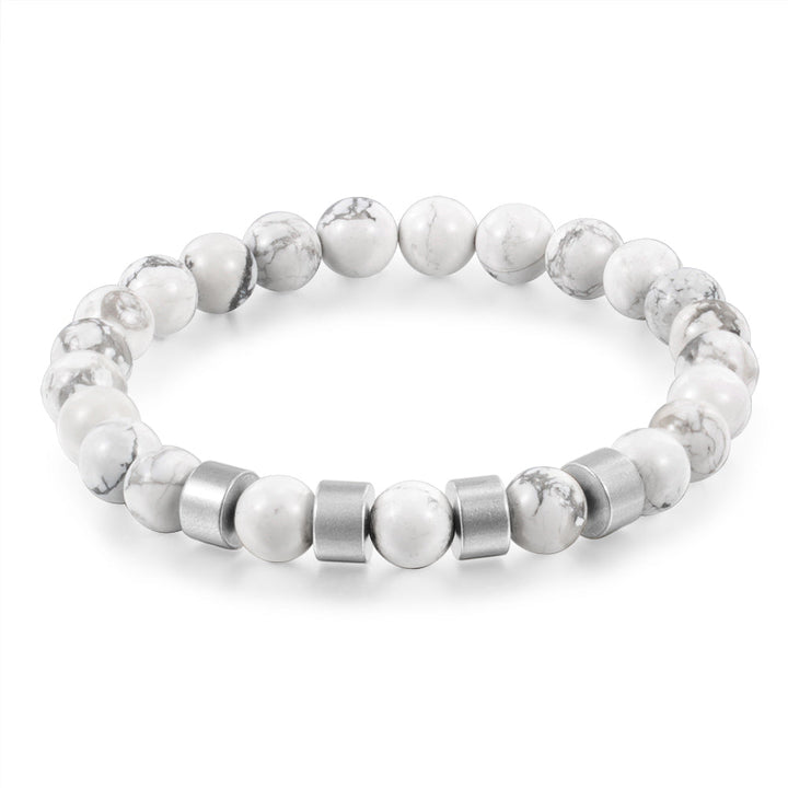 Personalized Name Chakra Magnesite White Bracelet