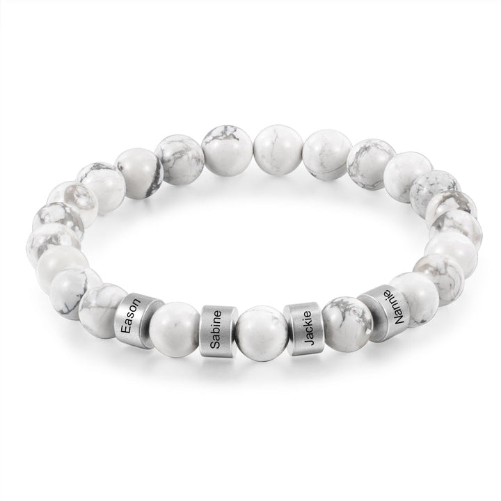 Personalized Name Chakra Magnesite White Bracelet