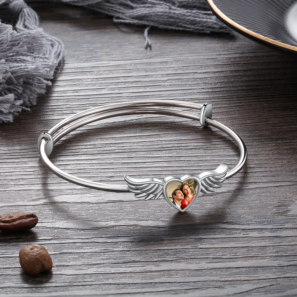 custom heart photo bracelet