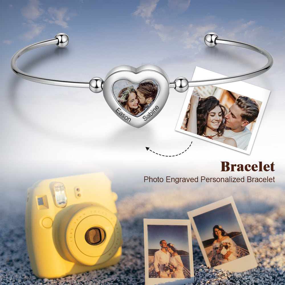 heart photo bracelet