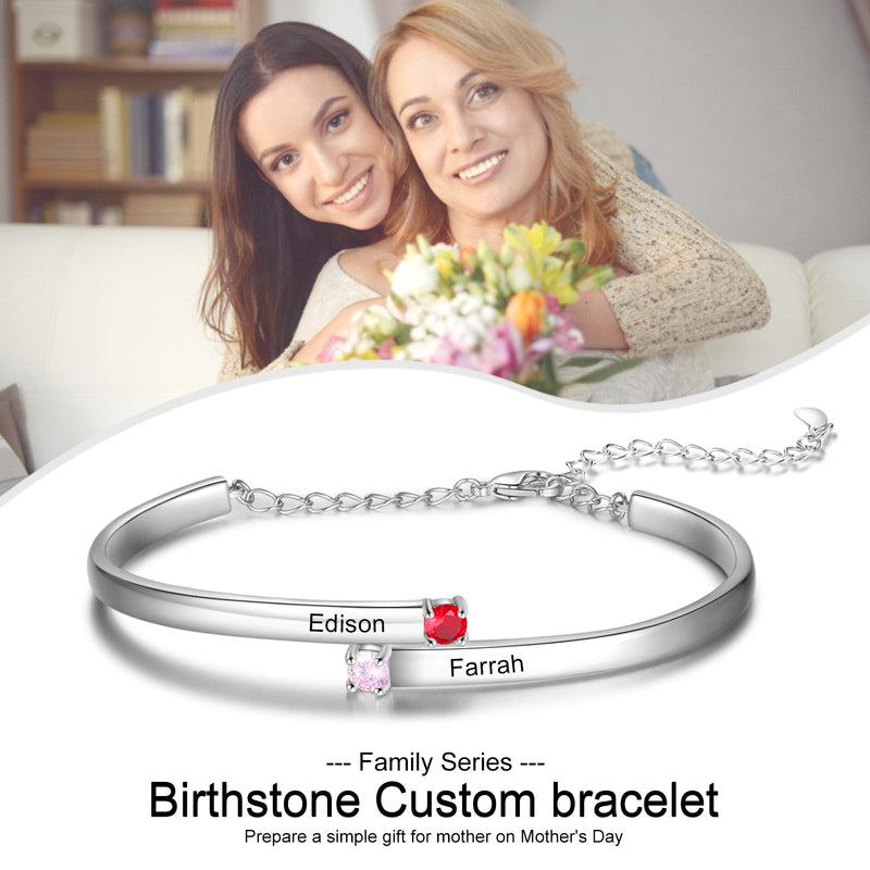 Custom Names Bangle Bracelet For Women