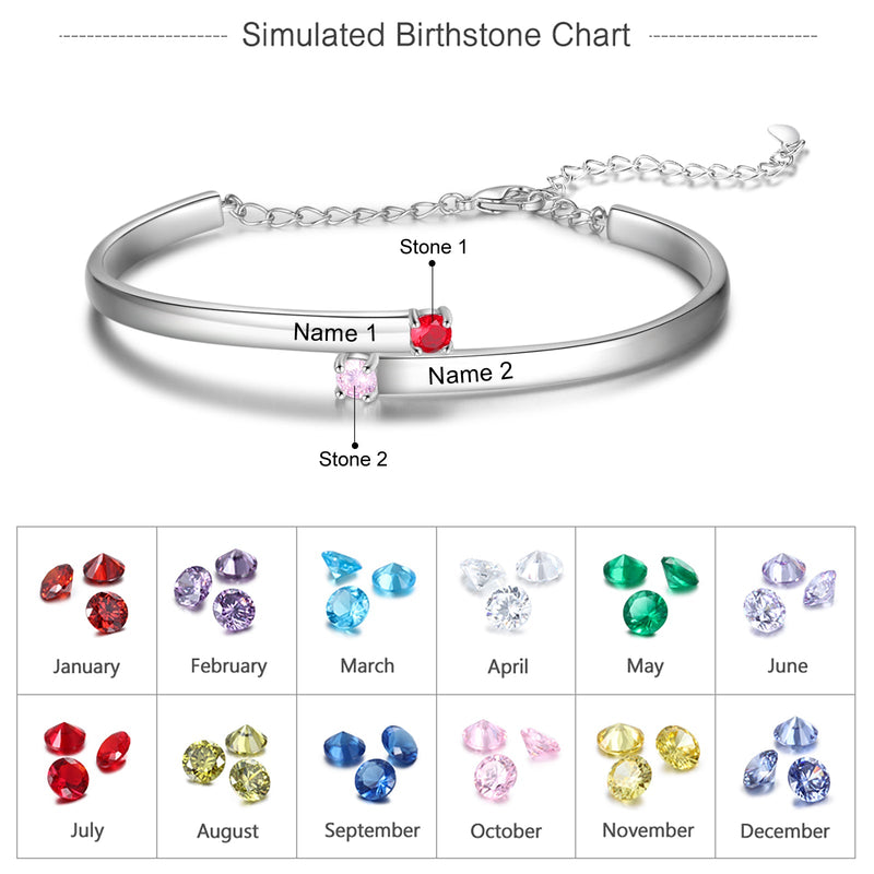 Custom Names Bangle Bracelet For Women