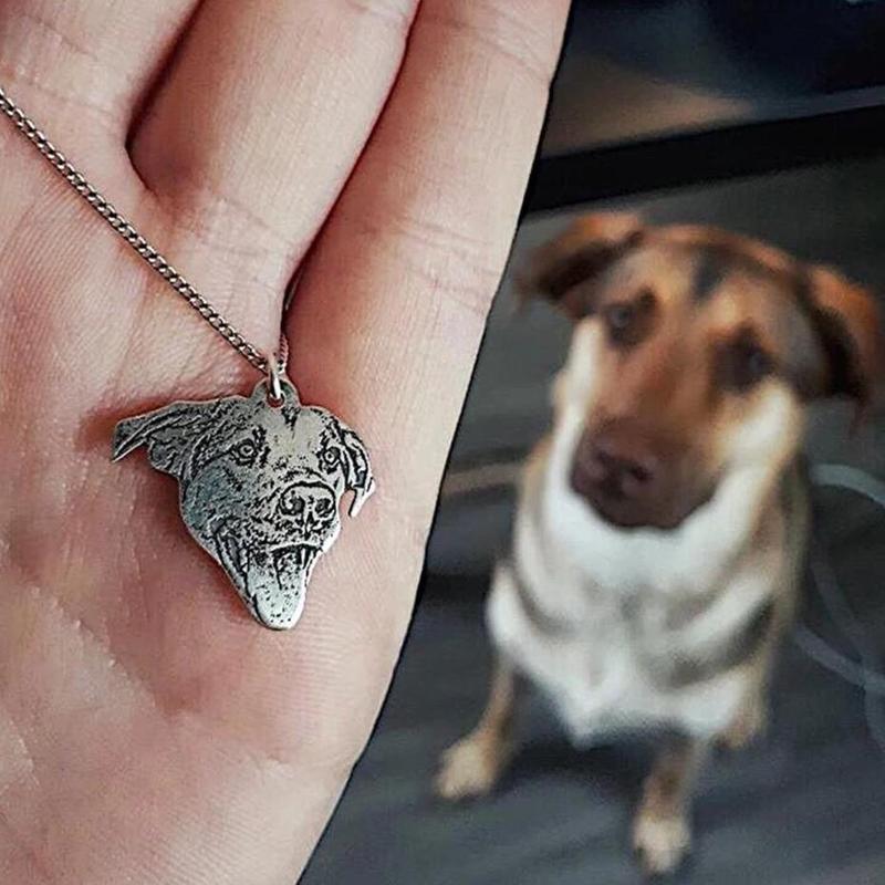 Pet Photo Necklace-Custom Pet Jewelry-Photo Engraved Necklace
