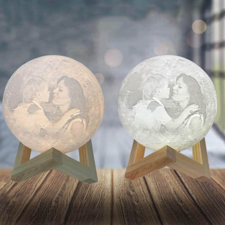 Custom 3D Photo Moon Lamp Night Light Christmas Gift For Daughter From Dad