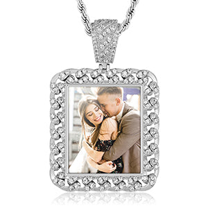 Square Photo Pendant- Hip Hop Men's Jewelry-Picture Necklace