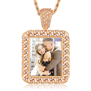 Square Photo Pendant- Hip Hop Men's Jewelry-Picture Necklace