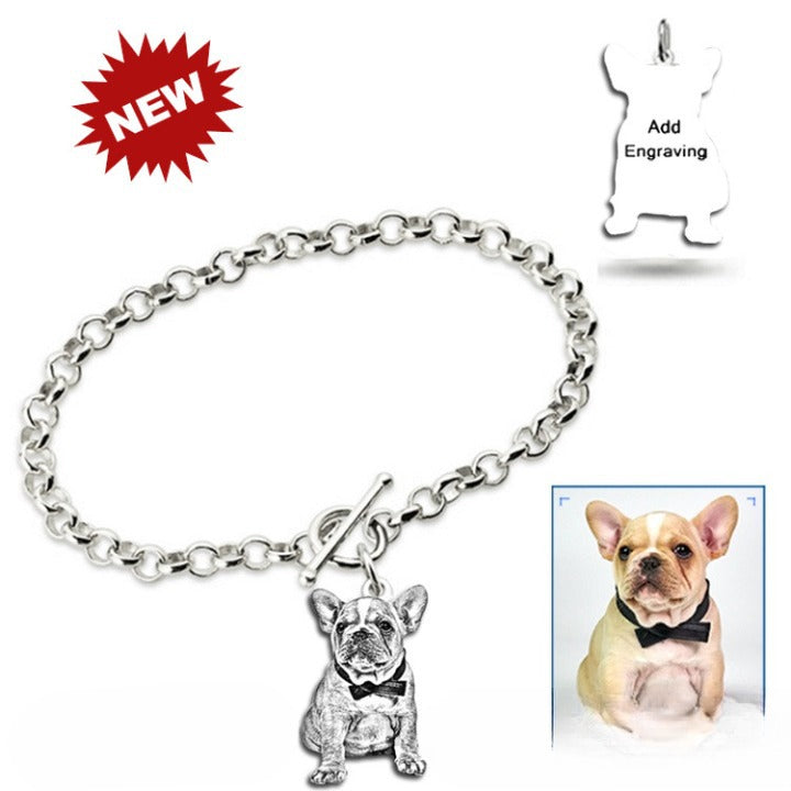 Customized Pet Photo Engrave Bracelet-Pet Photo Bracelet-Gift For Pet Lover