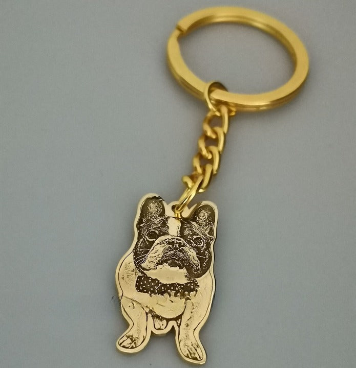 Custom Keychains-Pet Photo Keychain-Photo Engraved Dog Tag Keychain
