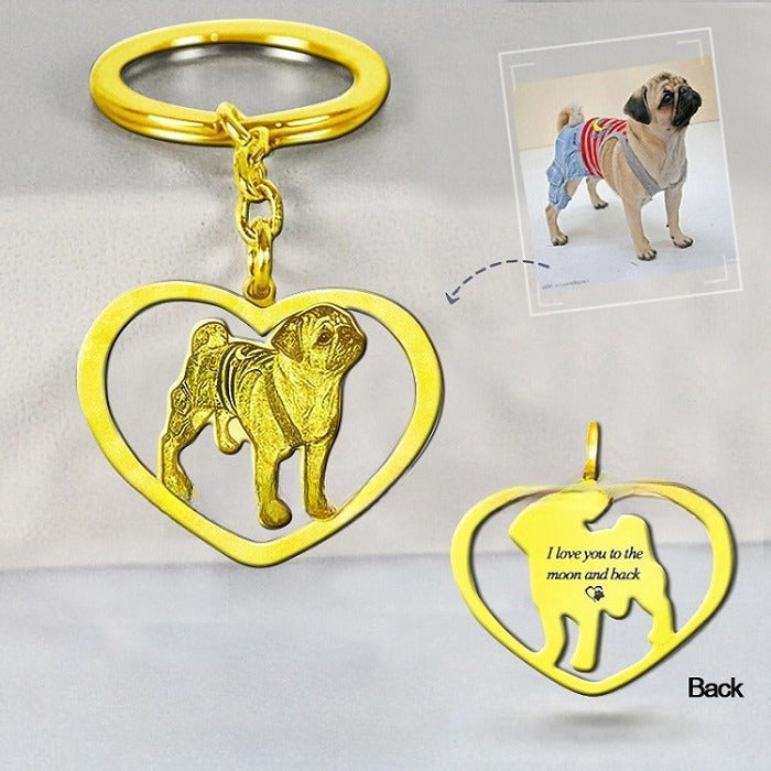 Custom Keychains-Pet Photo Keychain-Photo Engraved Dog Tag Keychain