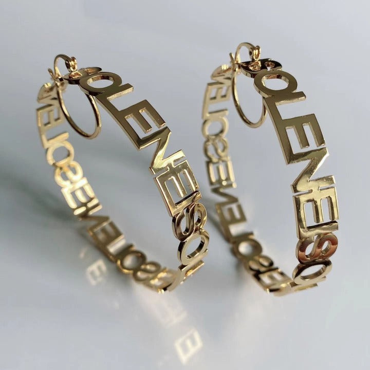 Custom Name Hoop Earrings- Name Hoop Earring