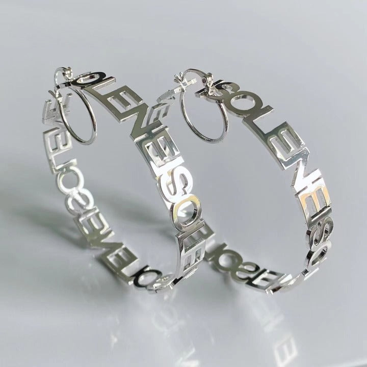 Custom Name Hoop Earrings- Name Hoop Earring