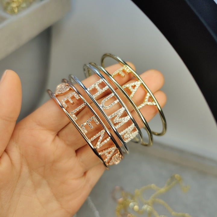 Rhinestone Custom Name Bracelets- Cute Bracelet Gift For Her- Bracelet For Graduation Gift