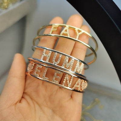 Rhinestone Custom Name Bracelets- Cute Bracelet Gift For Her- Bracelet For Graduation Gift