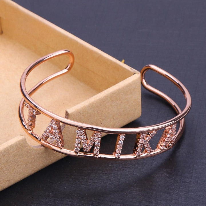 Rhinestone Custom Name Bracelets- Cute Bracelet Gift For Her- Bracelet For Graduation Gift