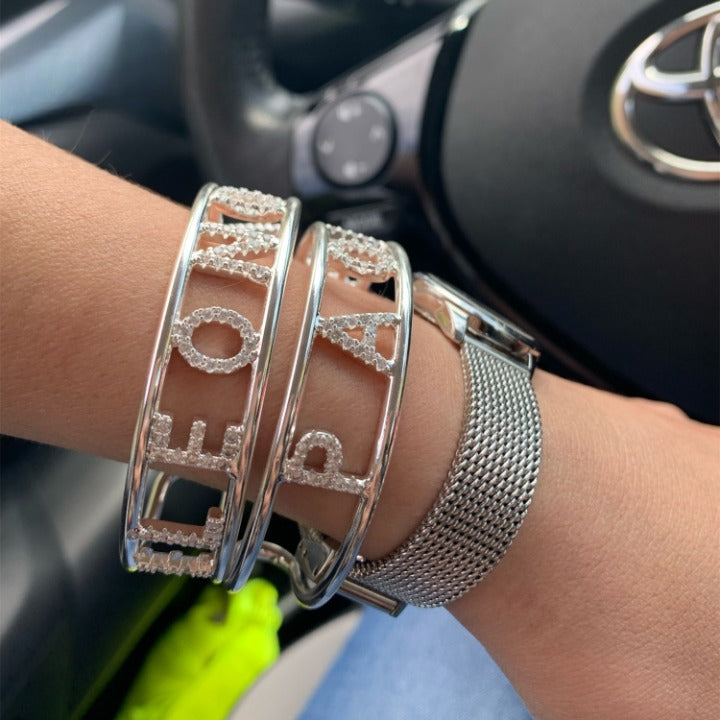 Rhinestone Custom Name Bracelets- Cute Bracelet Gift For Her- Bracelet For Graduation Gift