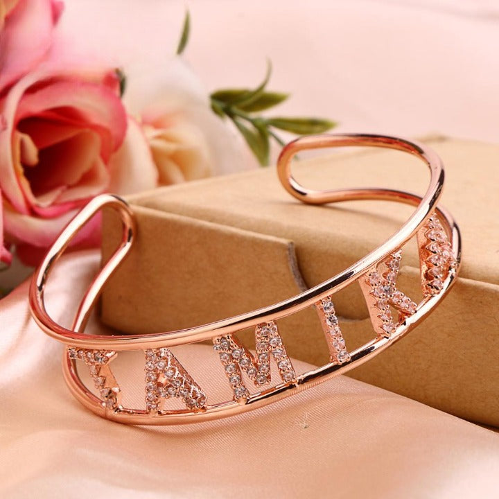 Rhinestone Custom Name Bracelets- Cute Bracelet Gift For Her- Bracelet For Graduation Gift