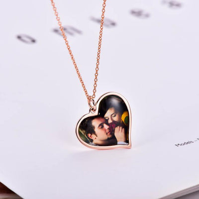 14k Gold Plated Heart Necklace- Personalized Heart Necklace With Photo Inside