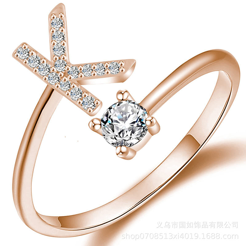 Iced Initial Ring - Engraved Giftsly