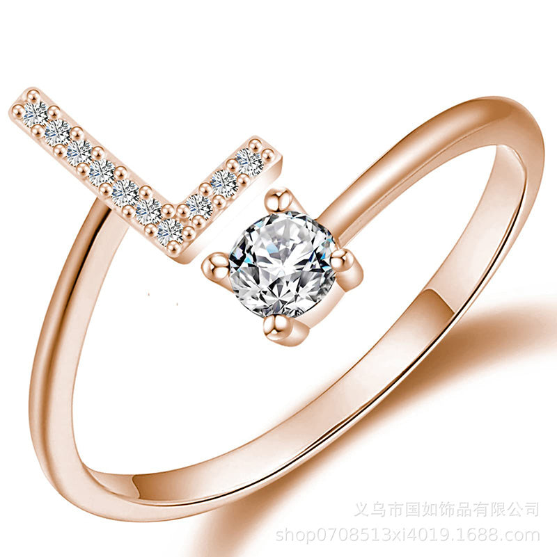 Iced Initial Ring - Engraved Giftsly