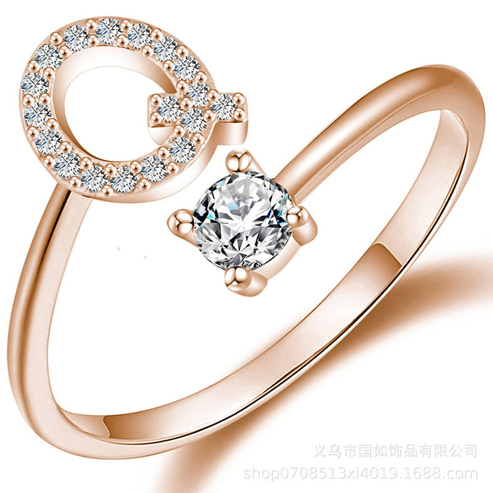 Iced Initial Ring - Engraved Giftsly